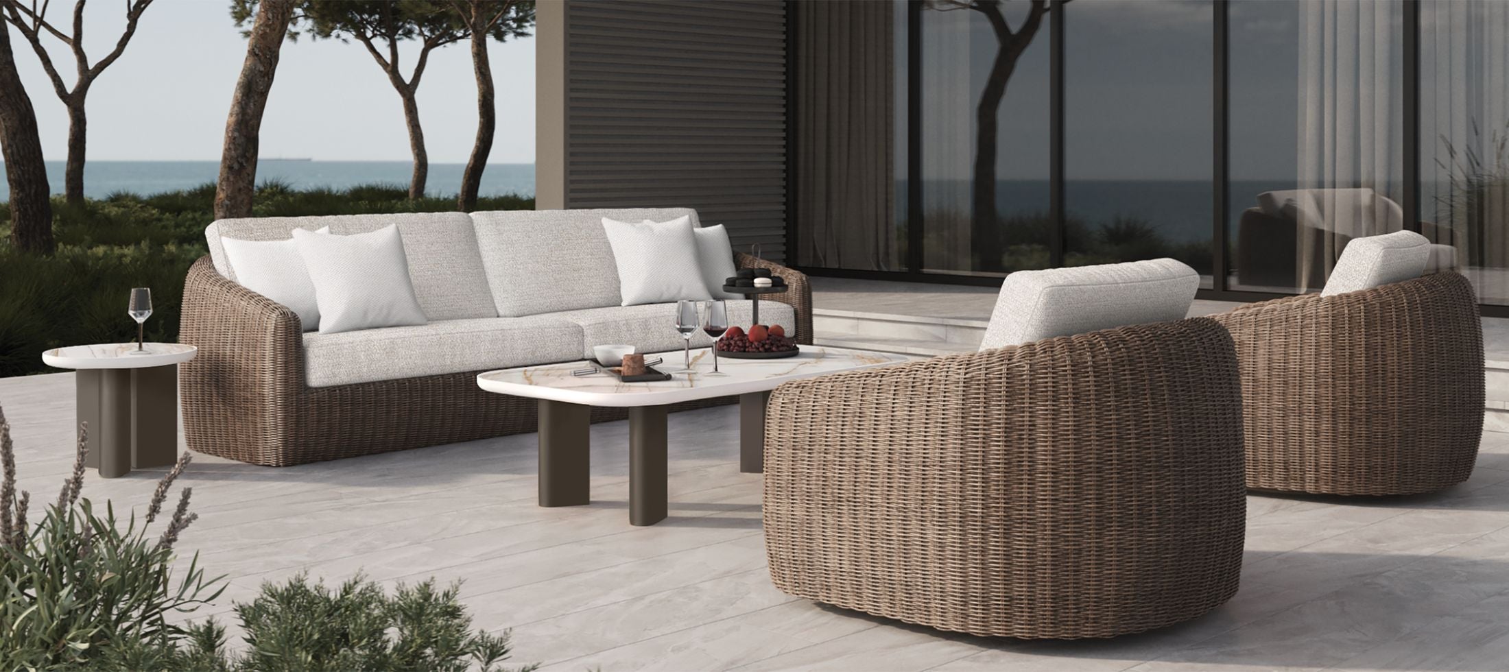 Ebel Boulvard Sofa Table and Chairs