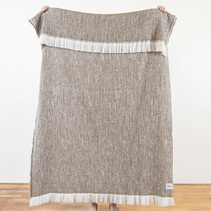 Crosshatch Indoor Outdoor Throw - Latte