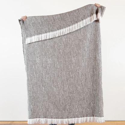 Crosshatch Indoor Outdoor Throw - Smoke