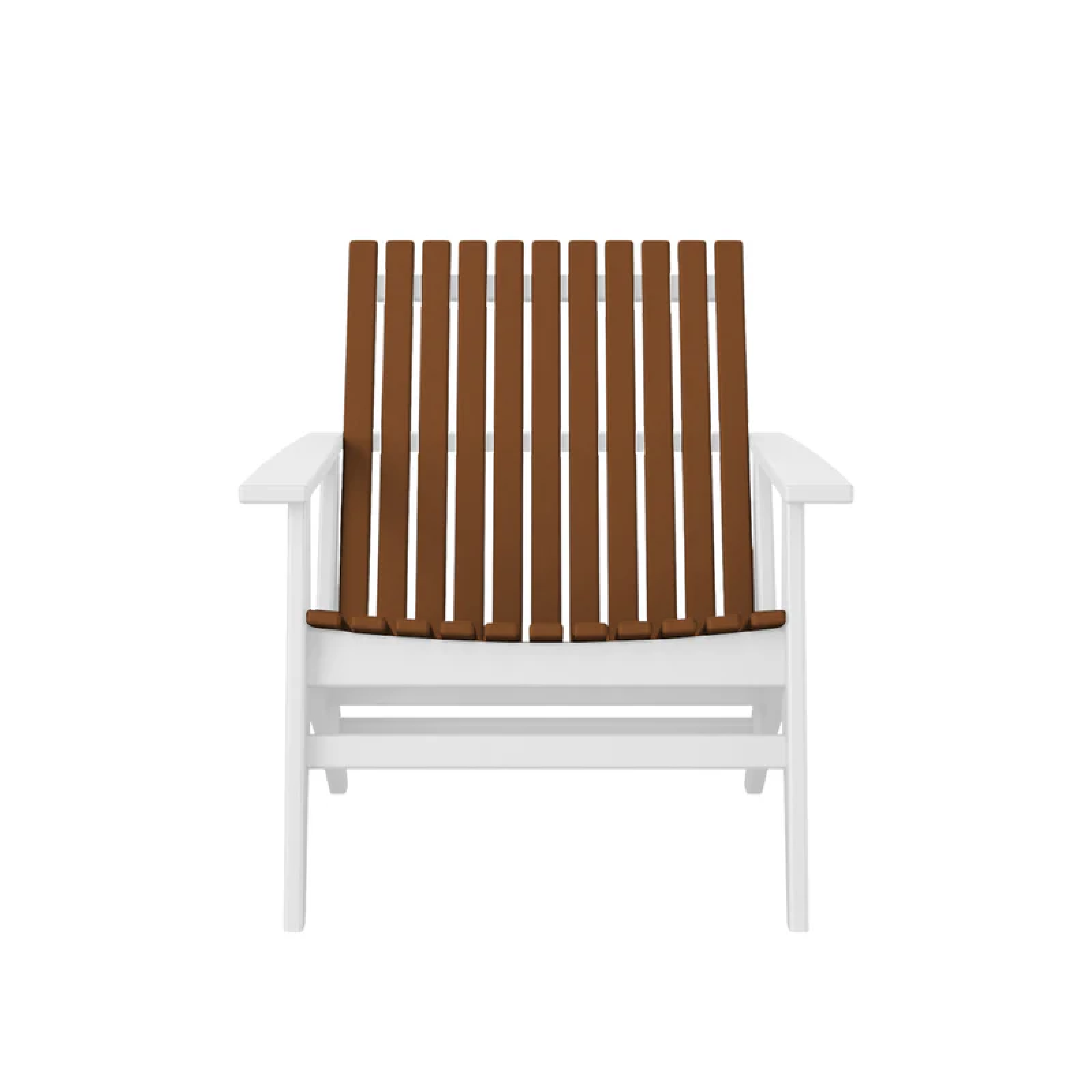 Blaine Chair, Natural Teak Slats with Bright White Frame