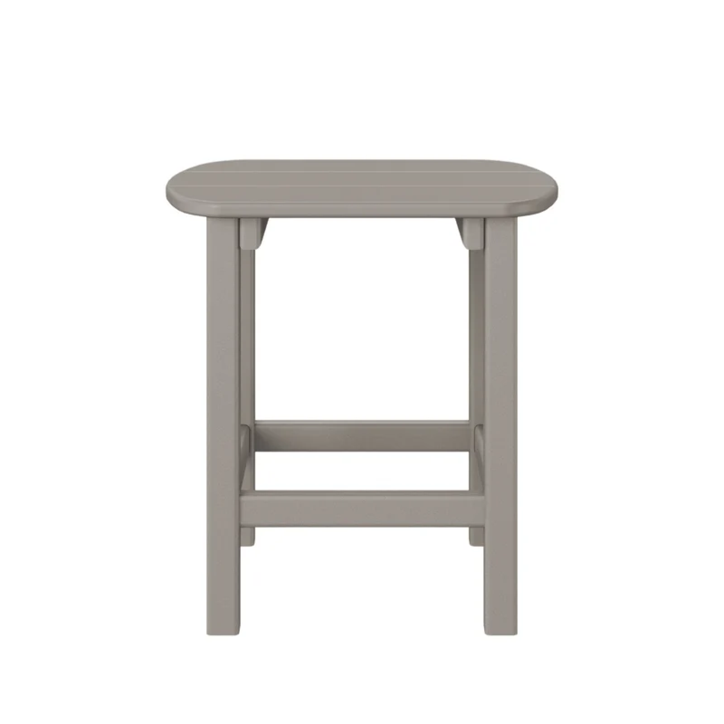 Oval Side Table, Driftwood Gray Slats and Frame