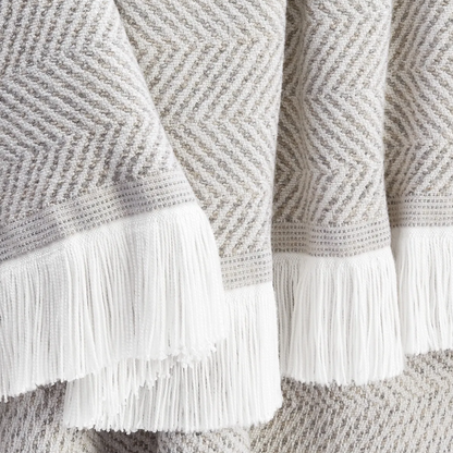 Herringbone Indoor Outdoor Throw - Cloud