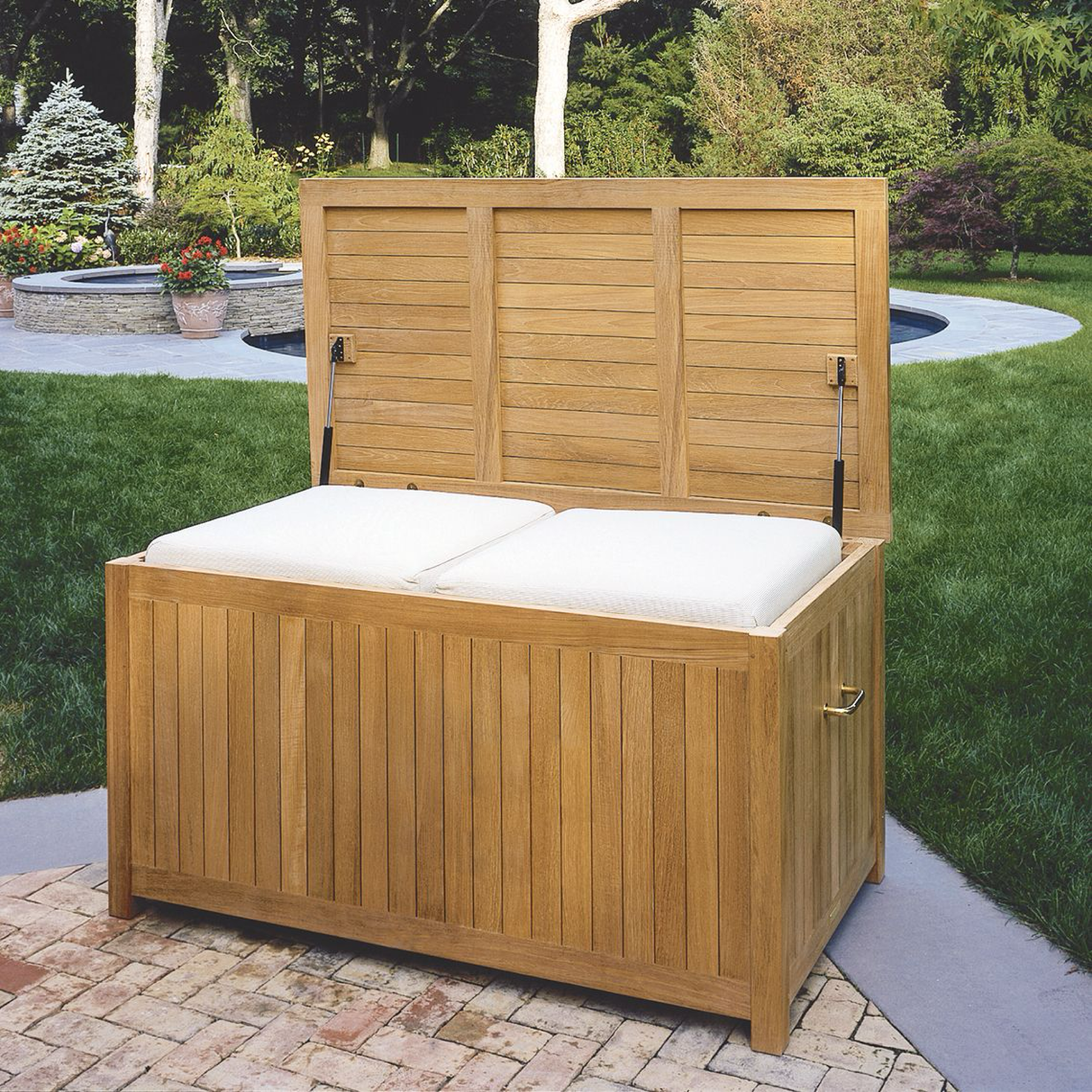 60" Teak Cushion Box