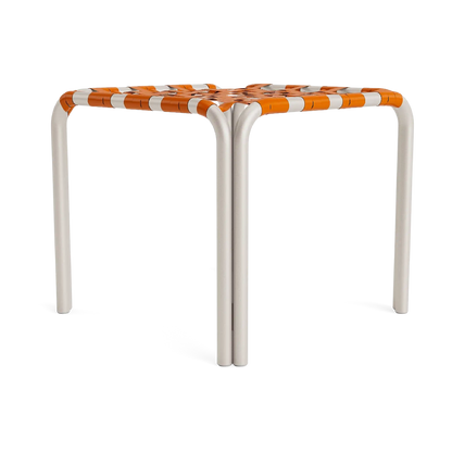 Kantan Aluminum Stacking Stool / Occasional Table, Vinyl Lace
