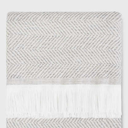 Herringbone Indoor Outdoor Throw - Cloud