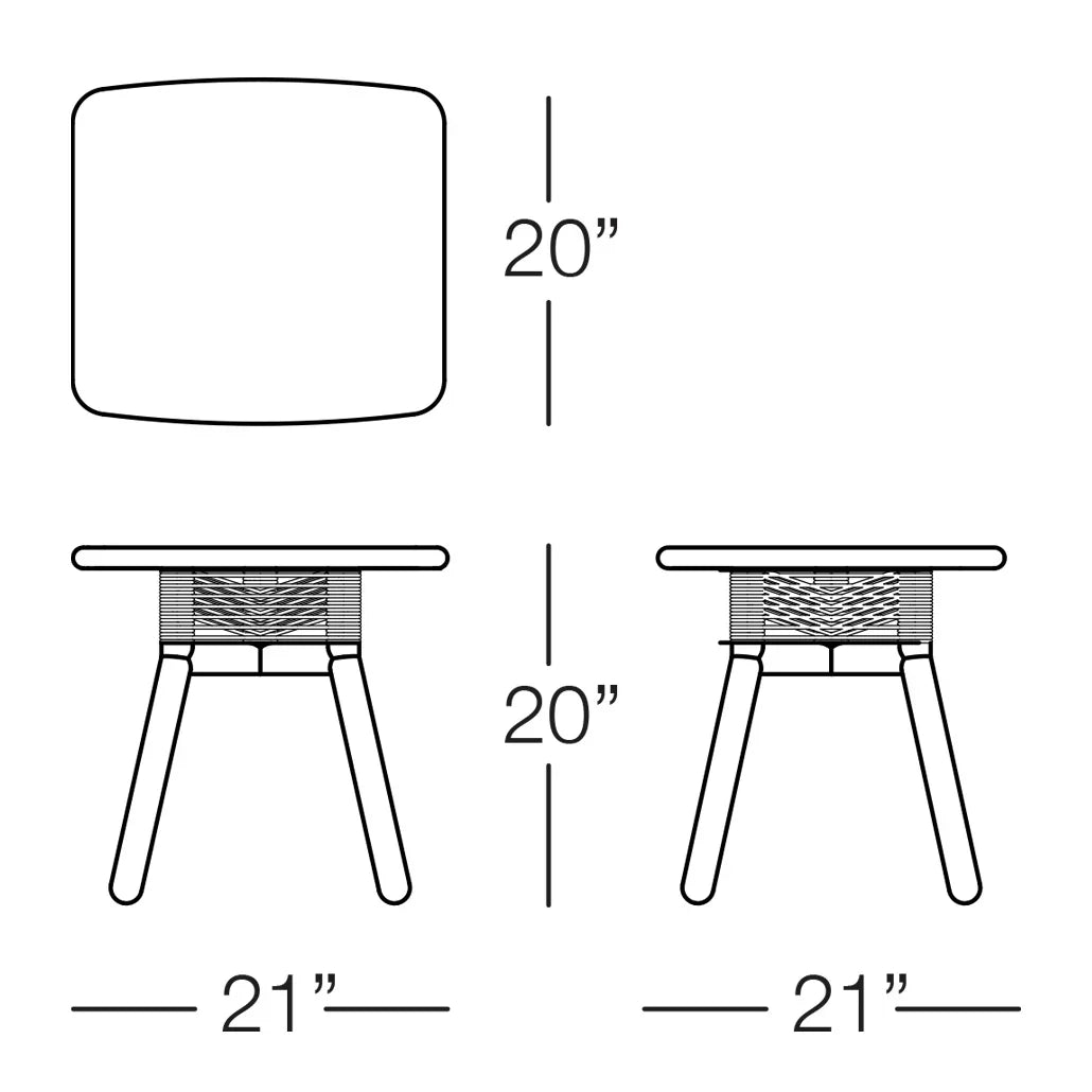 Amazonia Side Table with Graphite Frame