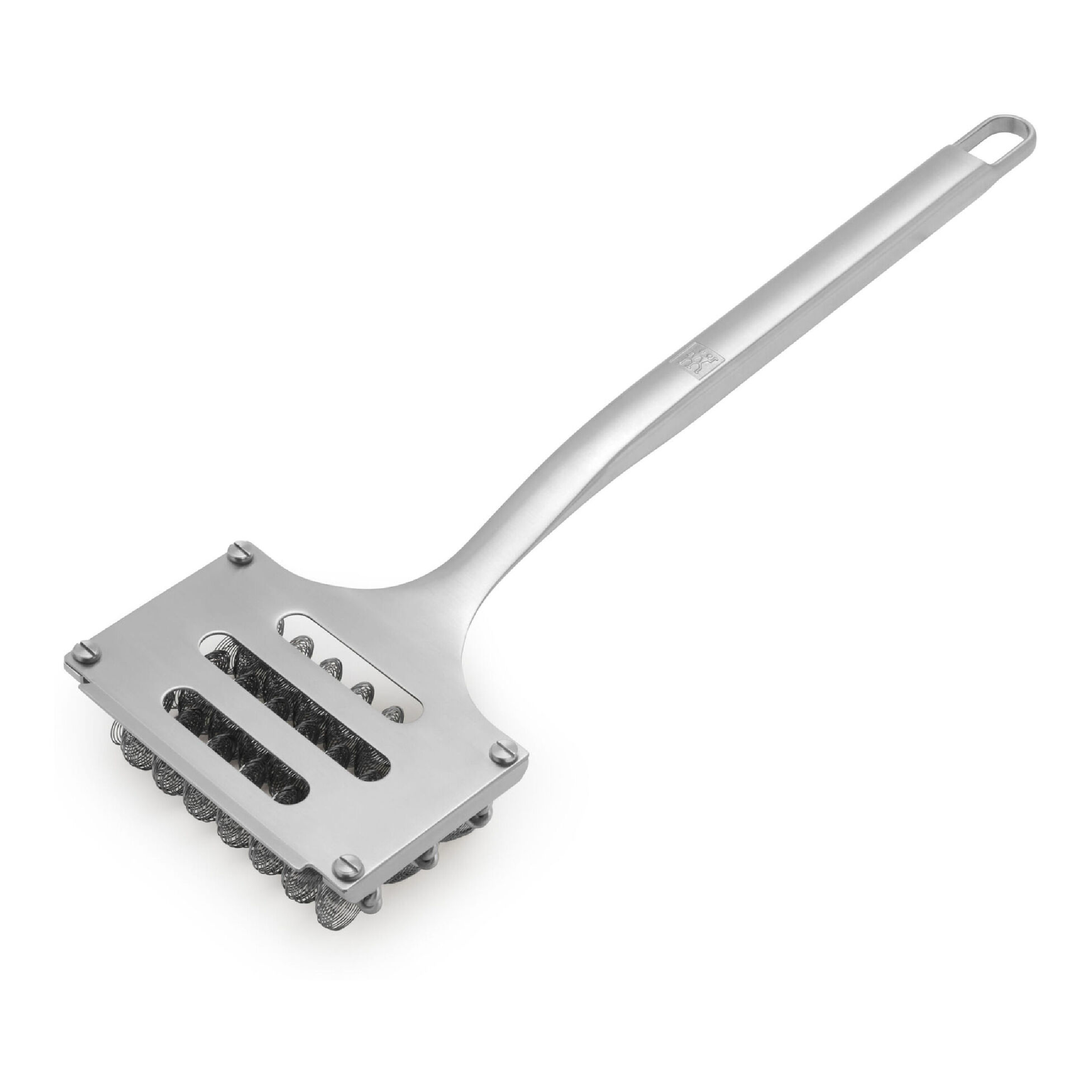 ZWILLING bristle-free grill brush with metal scraper head and looped cleaning pads