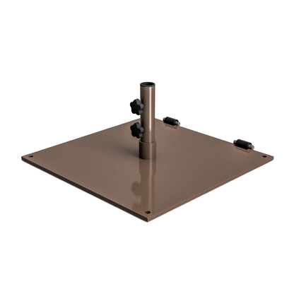 75 lbs. Powder Coated Square Steel Plate Base with Wheels and Threaded Stem