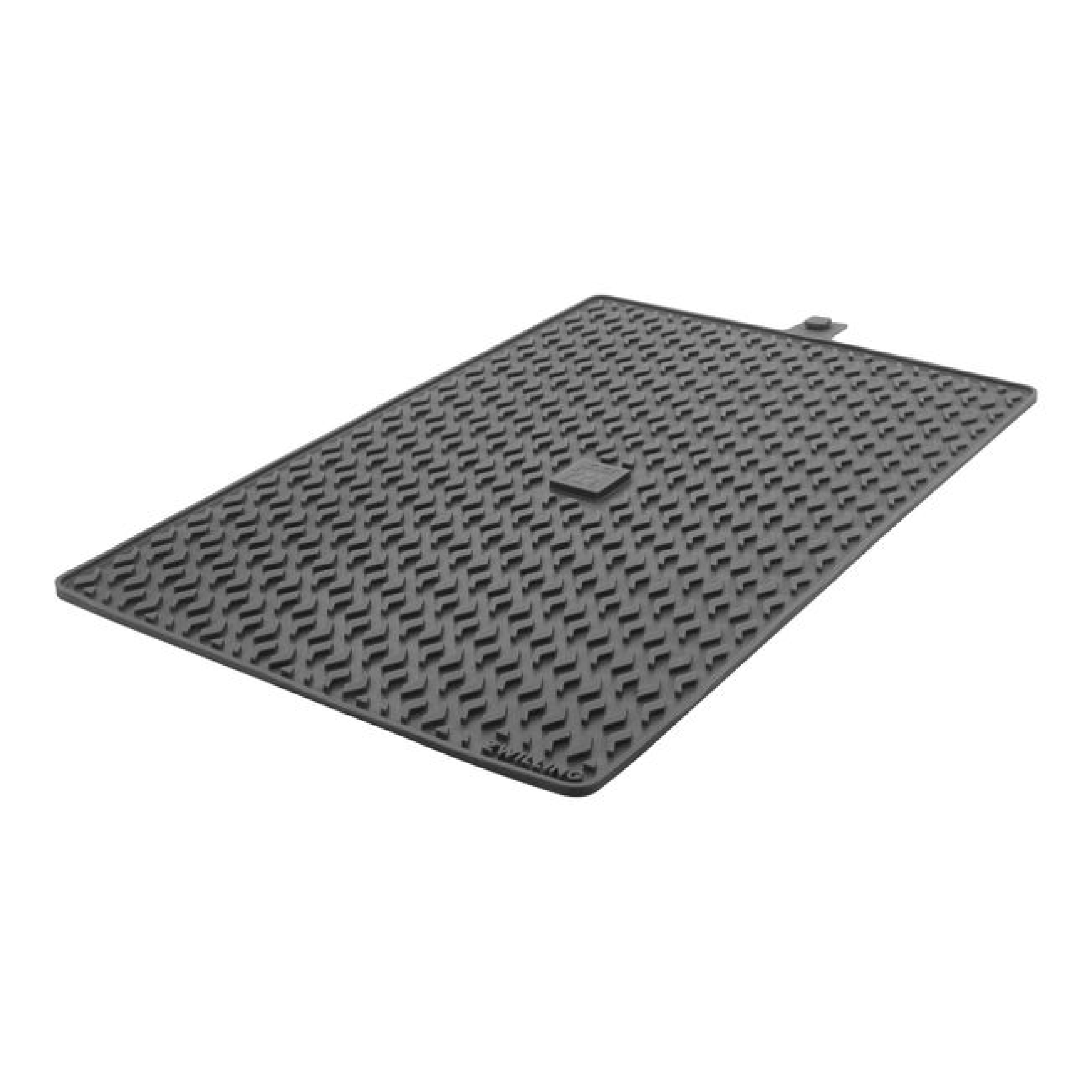 Silicone protection mat with textured grip surface and corner handle tab