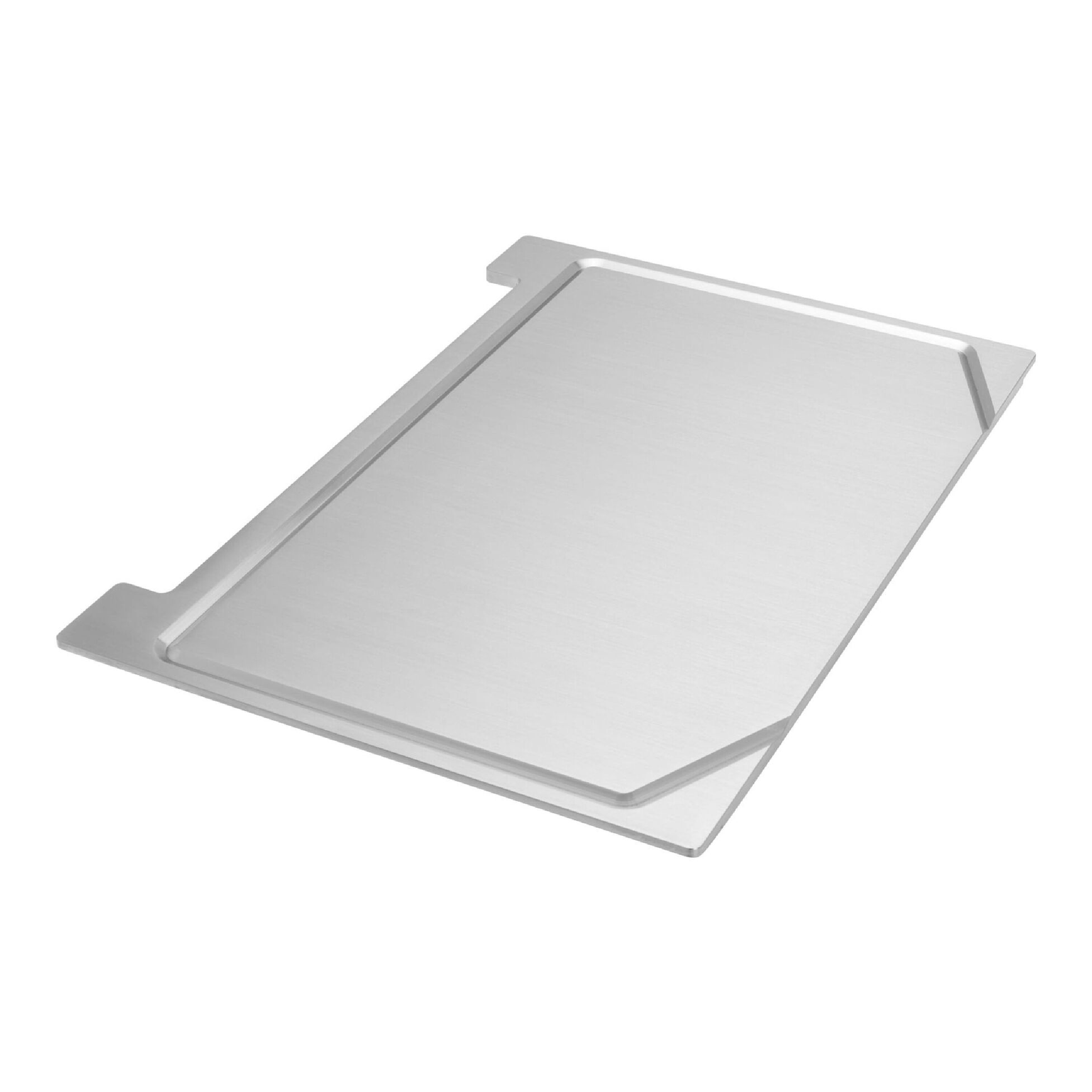 Stainless steel teppanyaki griddle tray with raised edges