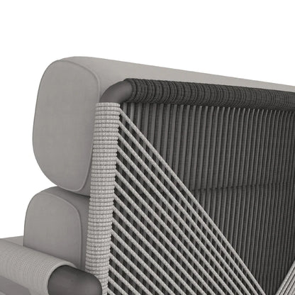 Amazonia Armchair with Graphite Frame, Granite and Fieldstone Rope with Bliss Aloe Sunbrella Cushions