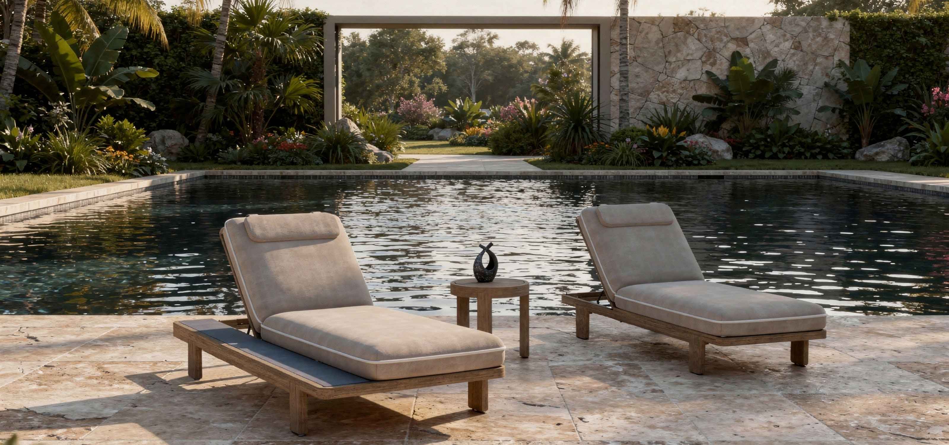 Mamagreen Hacienda lounge chairs in a covered outdoor living space