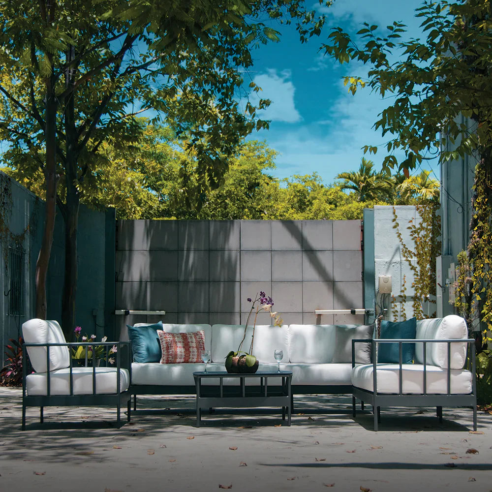 Oslo Armchair with Graphite Frame & Spectrum Dove Fabric