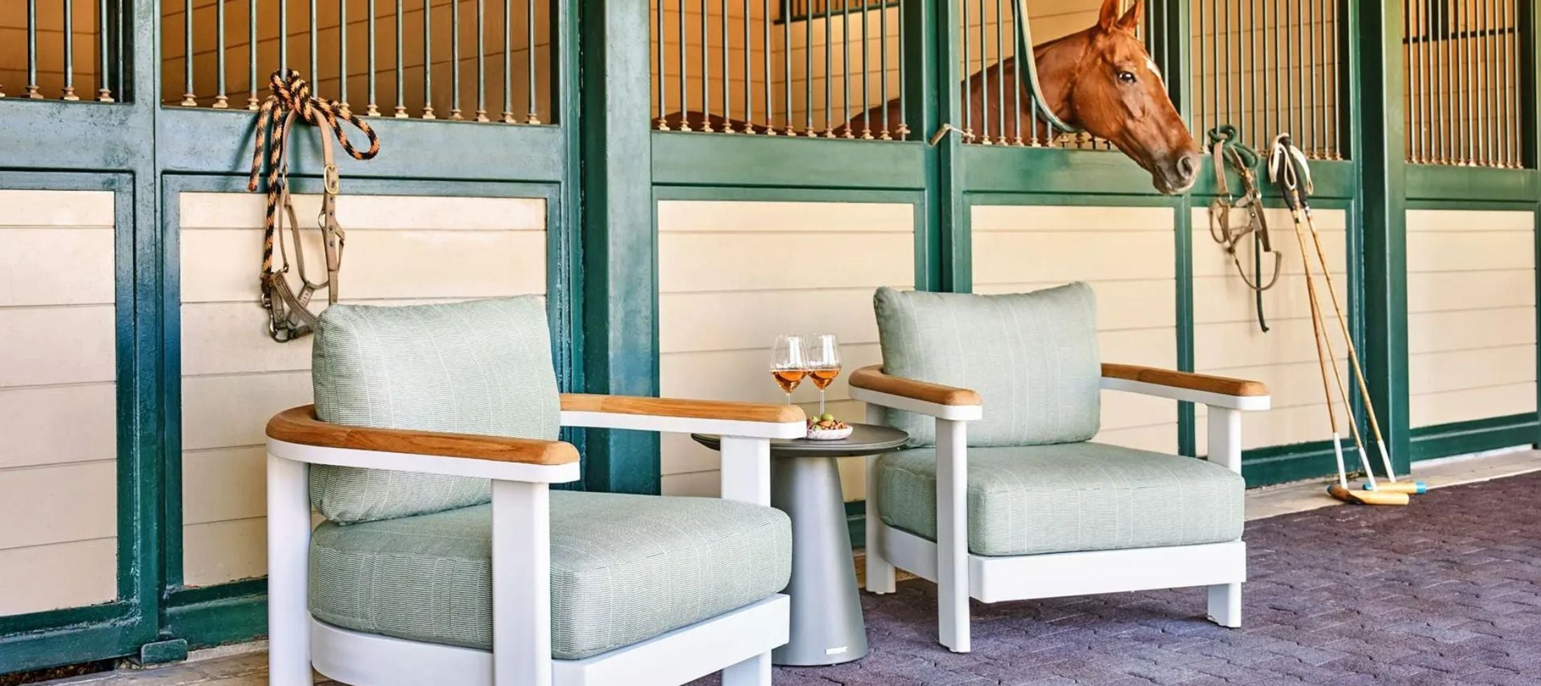 Brown Jordan Luca Lounge Chairs with Horse