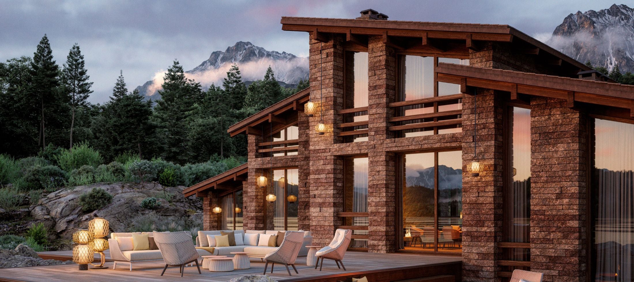 MBrace by Dedon outdoor lounge collection in mountain home